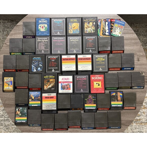 Vintage Video Game Lot Atari, Imagic, Mattel Intellivision 49 Games - Picture 1 of 7